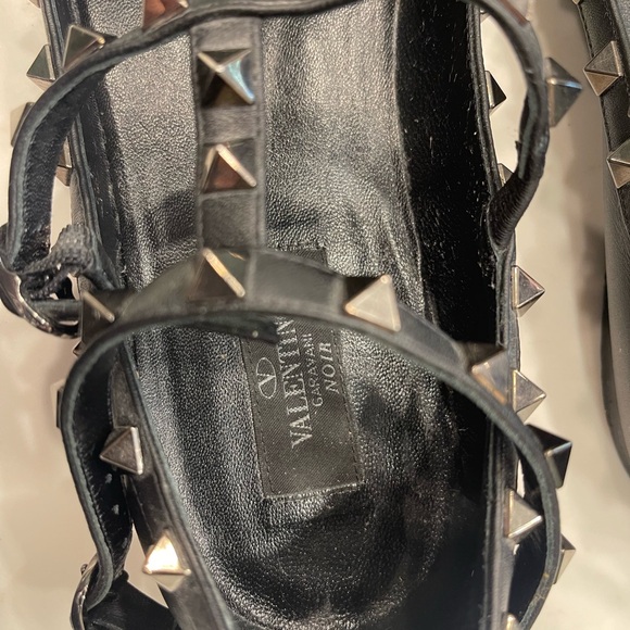 VALENTINO Rockstud Accents Leather Ballet Flats - Picture 3 of 4